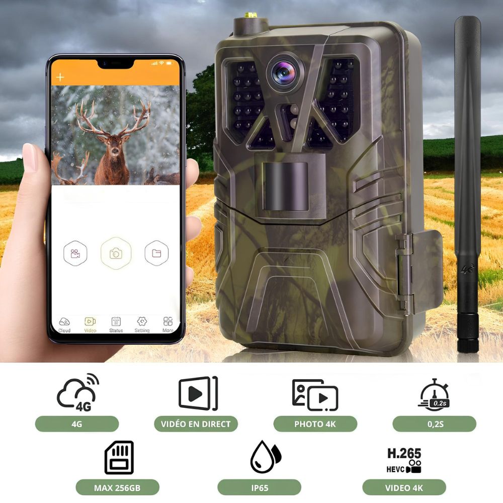 Caméra de chasse connectée au téléphone 4G+ 4K - Moment chasse® - Moment chasse