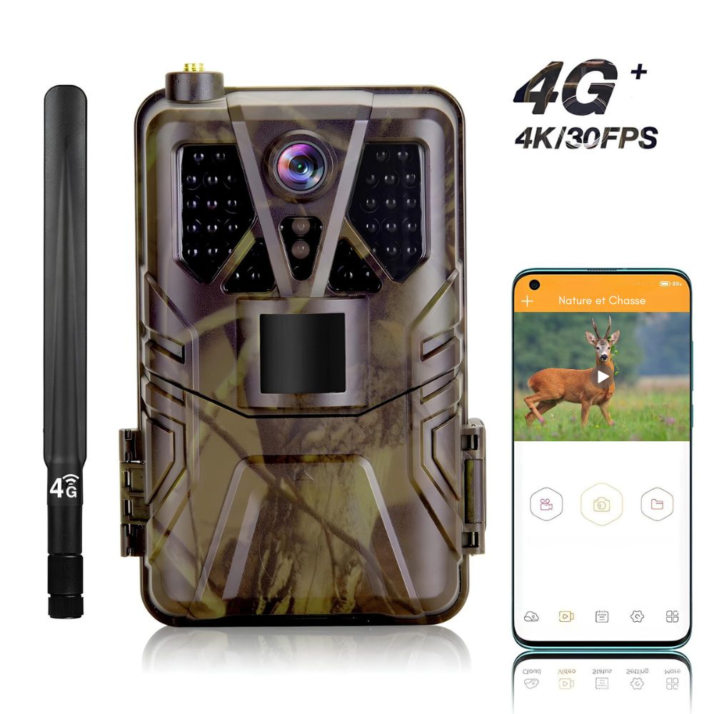 Caméra de chasse connectée au téléphone 4G+ 4K - Moment chasse® - Moment chasse